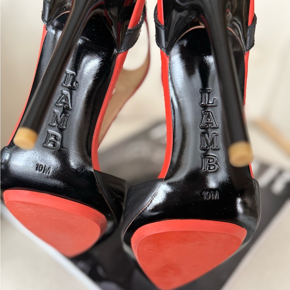 L.A.M.B. Elegant leather Stiletto Heels t-strap - Picture 5 of 12